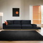 Atelier Del Sofa Sofá de 4 Plazas con Mesa Lateral - Negro y Dorado